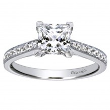 14k White Gold 0.32ct Diamond Gabriel & Co Straight Semi Mount Engagement Ring